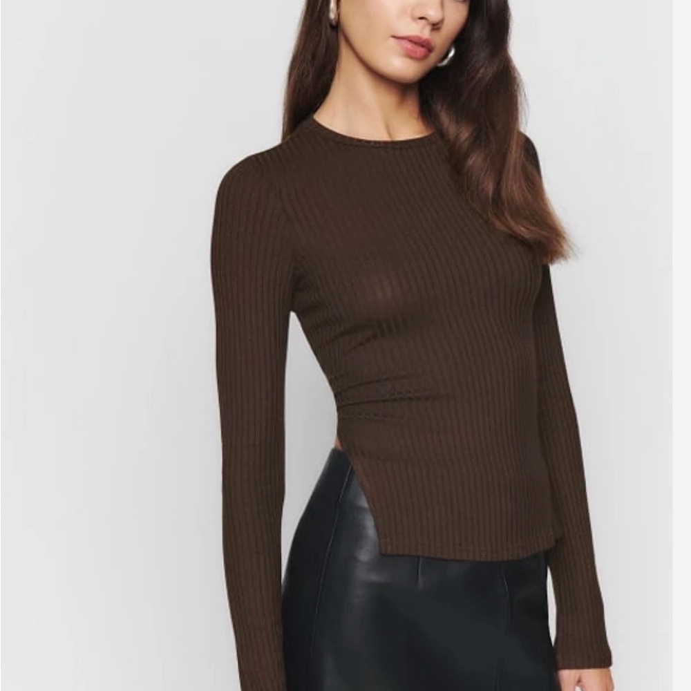 Reformation Junia Knit Top - Brown
